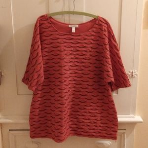 Dressbarn burnt orange scalloped top Sz 2X 🎁